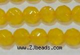 CAG8604 15.5 inches 12mm faceted round yellow agate gemstone beads