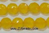 CAG8605 15.5 inches 14mm faceted round yellow agate gemstone beads