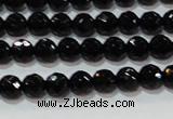 CAG8610 15.5 inches 6mm faceted round black agate gemstone beads