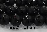 CAG8681 15.5 inches 8mm round matte tibetan agate gemstone beads
