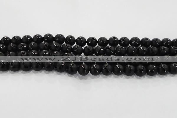 CAG8681 15.5 inches 8mm round matte tibetan agate gemstone beads