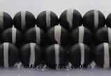 CAG8690 15.5 inches 6mm round matte tibetan agate gemstone beads