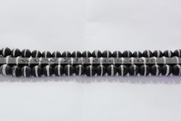 CAG8690 15.5 inches 6mm round matte tibetan agate gemstone beads