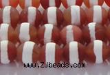 CAG8706 15.5 inches 8mm round matte tibetan agate gemstone beads