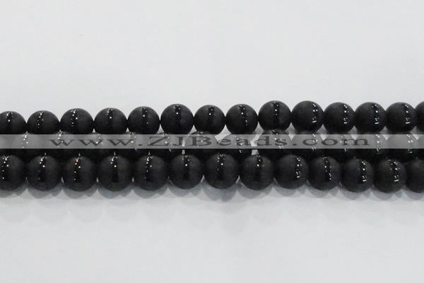CAG8736 15.5 inches 16mm round matte tibetan agate gemstone beads