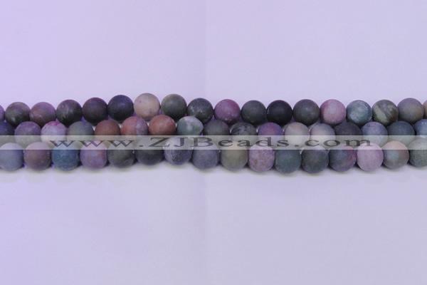 CAG8862 15.5 inches 8mm round matte india agate beads