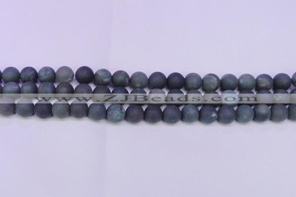 CAG8884 15.5 inches 12mm round matte moss agate beads