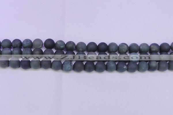 CAG8885 15.5 inches 14mm round matte moss agate beads