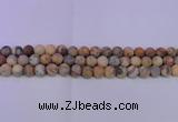 CAG8890 15.5 inches 4mm round matte crazy lace agate beads