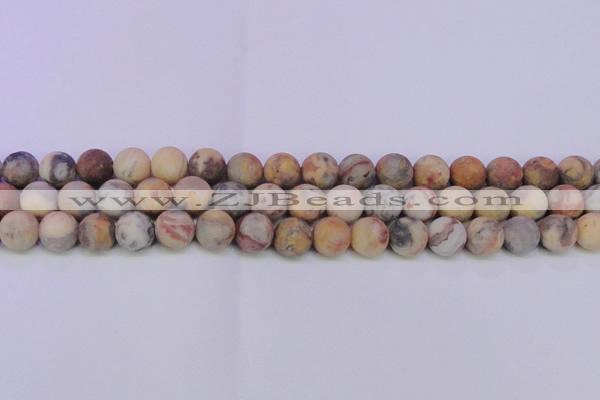 CAG8890 15.5 inches 4mm round matte crazy lace agate beads