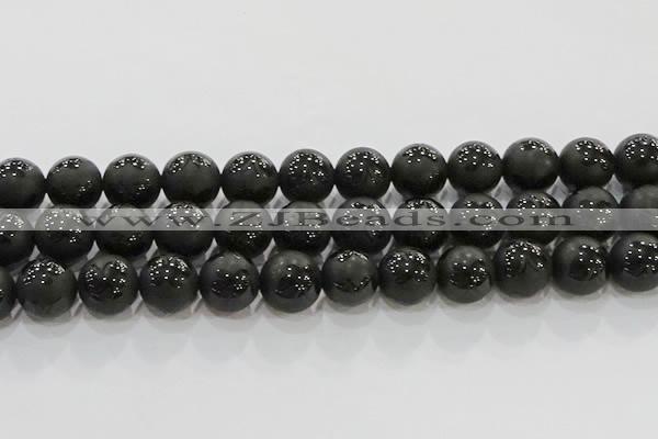 CAG8926 15.5 inches 8mm round matte black agate beads wholesale