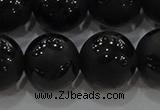 CAG8927 15.5 inches 10mm round matte black agate beads wholesale