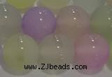 CAG8933 15.5 inches 10mm round matte colorful agate beads wholesale