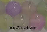 CAG8934 15.5 inches 12mm round matte colorful agate beads wholesale