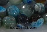 CAG8944 15.5 inches 8mm faceted round fire crackle agate beads