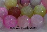 CAG8950 15.5 inches 10mm faceted round fire crackle agate beads