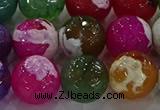 CAG8959 15.5 inches 14mm faceted round fire crackle agate beads
