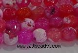 CAG8971 15.5 inches 6mm faceted round fire crackle agate beads