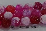 CAG8972 15.5 inches 8mm faceted round fire crackle agate beads