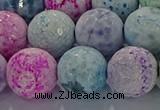 CAG8984 15.5 inches 16mm faceted round fire crackle agate beads