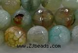 CAG8997 15.5 inches 12mm faceted round fire crackle agate beads