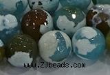 CAG9005 15.5 inches 16mm faceted round fire crackle agate beads