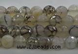 CAG9035 15.5 inches 6mm faceted round dragon veins agate beads