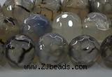 CAG9038 15.5 inches 12mm faceted round dragon veins agate beads