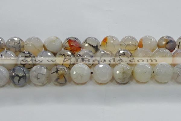 CAG9040 15.5 inches 16mm faceted round dragon veins agate beads