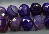 CAG9043 15.5 inches 12*16mm faceted oval line agate beads