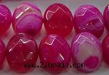 CAG9056 15.5 inches 15*20mm faceted oval line agate beads