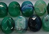 CAG9058 15.5 inches 15*20mm faceted oval line agate beads