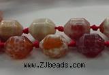 CAG9064 15.5 inches 10*14mm nuggets fire crackle agate beads