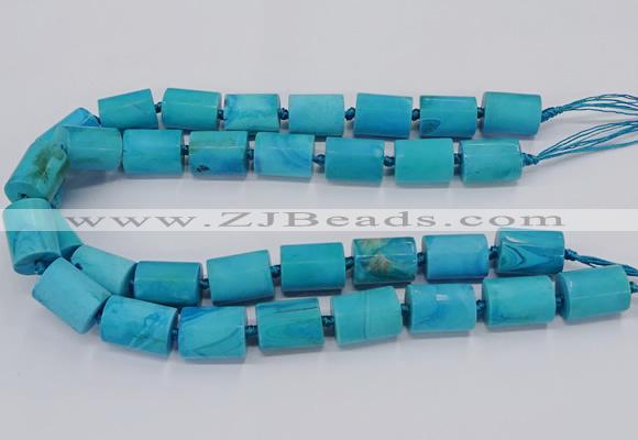 CAG9080 15.5 inches 15*17mm - 15*20mm tube dragon veins agate beads