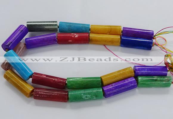 CAG9091 15.5 inches 12*46mm - 13*48mm tube dragon veins agate beads