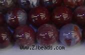 CAG9125 15.5 inches 14mm round red lightning agate beads