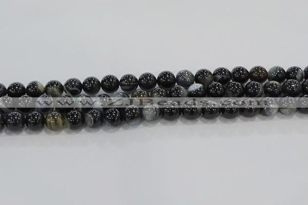 CAG9187 15.5 inches 10mm round line agate beads wholesale