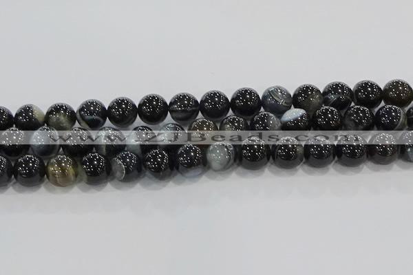 CAG9189 15.5 inches 14mm round line agate beads wholesale