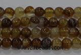 CAG9192 15.5 inches 4mm round line agate gemstone beads