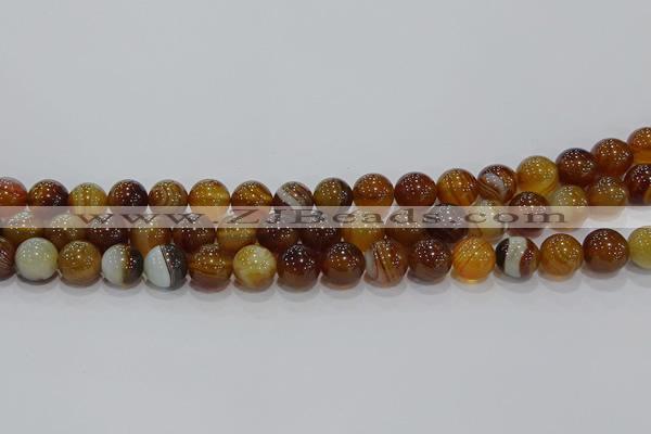 CAG9195 15.5 inches 10mm round line agate gemstone beads