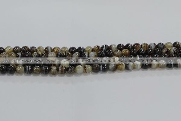 CAG9202 15.5 inches 6mm round line agate gemstone beads