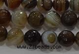 CAG9213 15.5 inches 8mm faceted round line agate gemstone beads