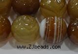 CAG9216 15.5 inches 14mm faceted round line agate gemstone beads