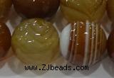 CAG9218 15.5 inches 18mm faceted round line agate gemstone beads