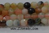 CAG9220 15.5 inches 4mm faceted round line agate beads wholesale