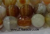 CAG9224 15.5 inches 12mm faceted round line agate beads wholesale