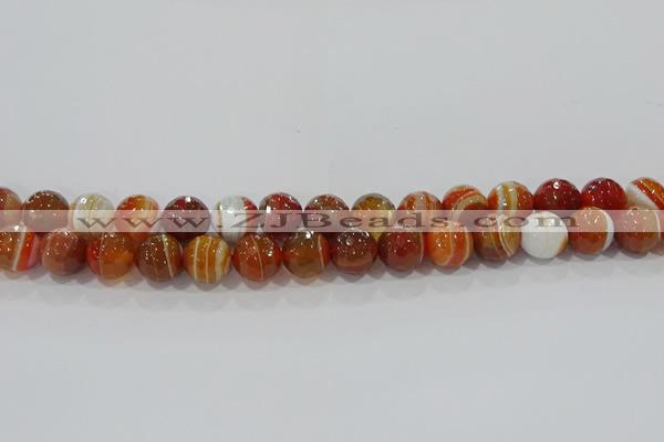 CAG9232 15.5 inches 10mm faceted round line agate beads wholesale