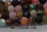 CAG9249 15.5 inches 6mm faceted round line agate beads wholesale