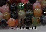 CAG9250 15.5 inches 8mm faceted round line agate beads wholesale
