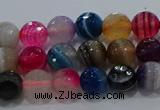 CAG9256 15.5 inches 6mm faceted round line agate beads wholesale